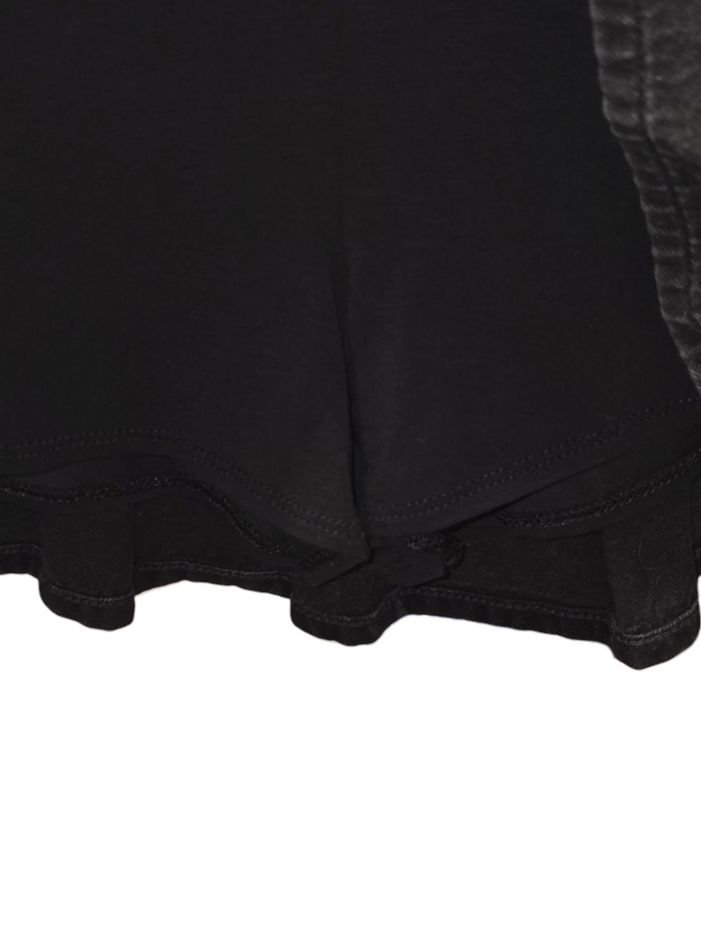 NEW American Eagle Black Denim Pleated Skater Mini Skirt With Shorts Size Small - Picture 4 of 6